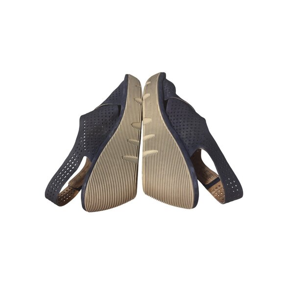 Clarks Womens Navy Perforated Wedge Sandals Size 9 - Picture 7 of 7